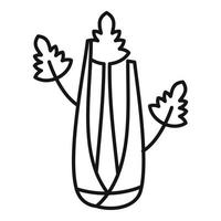 Natural celery icon, outline style vector