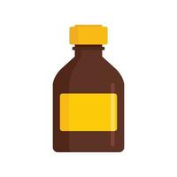 Liquid medical bottle icon, flat style vector