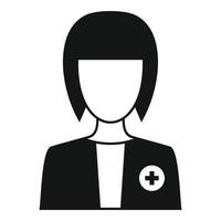 icono de enfermera de hospital mental, estilo simple vector