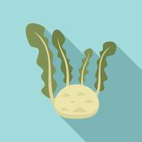 Root cabbage icon, flat style vector