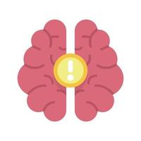 Brain idea icon, flat style vector