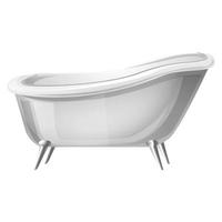 Retro bathtub icon, cartoon style vector