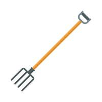 Garden pitchfork icon, flat style vector
