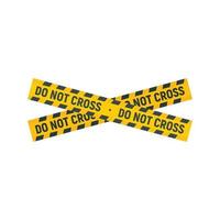 Do not cross police line icon, flat style vector