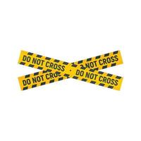 Do not cross police line icon, flat style vector