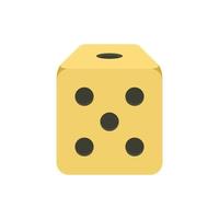 Dice cube icon, flat style vector