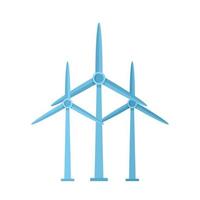 Road wind power plant icon, flat style vector