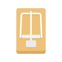 Wood mouse trap icon, flat style