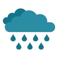 Rain cloud icon, flat style vector