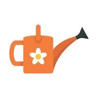 Flower watering can icon, flat style vector