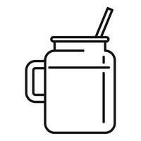 icono de batido de apio, estilo de esquema vector