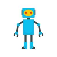 icono de juguete robot, estilo plano vector