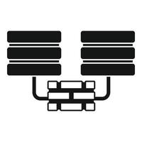 Server firewall icon, simple style vector