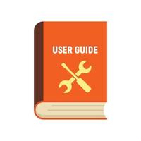 User guide book icon, flat style vector