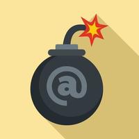 Mail bomb icon, flat style vector