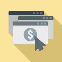 icono de página de dinero web, estilo plano vector