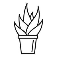 Office succulent pot icon, outline style vector