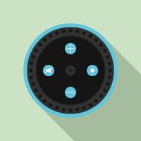 Top view smart speaker icon, flat style vector