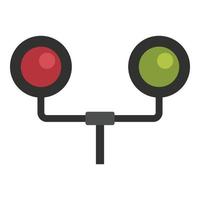 Railway traffic lights icon, flat style vector