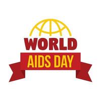 Global aids day logo set, flat style vector