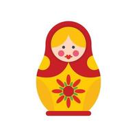 National nesting doll icon, flat style vector