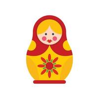 icono de muñeca de anidamiento nacional, estilo plano vector