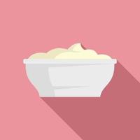 Mayonnaise bowl icon, flat style vector