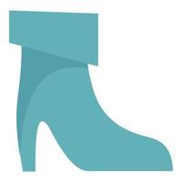 Blue leather shoe icon, flat style vector