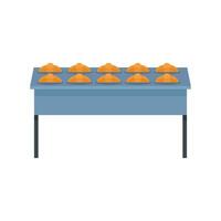 Croissant in bakery factory icon, flat style vector