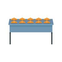 Croissant in bakery factory icon, flat style vector