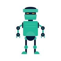 icono de robot artificial, estilo plano vector