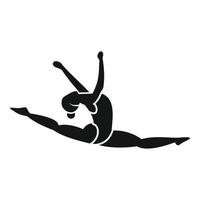 Split jump girl gymnastics icon, simple style vector