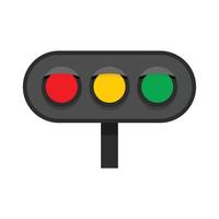 Horizontal traffic lights icon, flat style vector