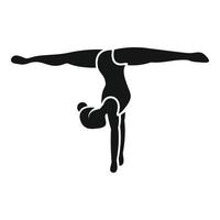 Girl stay hands gymnastics icon, simple style vector