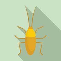 icono de cucaracha, estilo plano vector