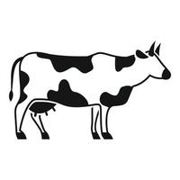 icono de vaca de granja, estilo simple vector