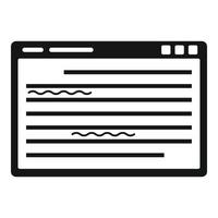 icono de editor web, estilo simple vector