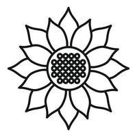 icono de girasol cosmético, estilo de contorno vector