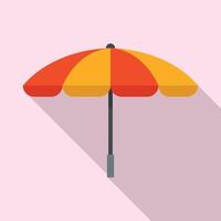 Summer beach umbrella icon, flat style vector