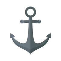 Ship anchor icon, flat style vector