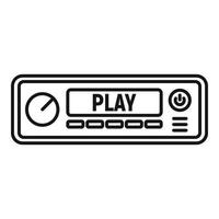 icono de audio de coche de radio fm, estilo de esquema vector