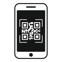 Smartphone qr code icon, simple style vector