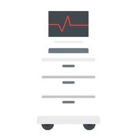 Surgery heart monitor icon, flat style vector