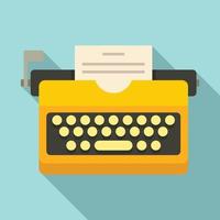 Typewriter icon, flat style vector