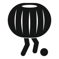 Zorb soccer icon, simple style vector