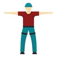 Man ready for zip line icon, flat style vector