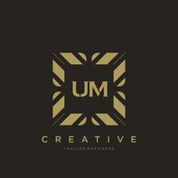 UM initial letter luxury ornament monogram logo template vector