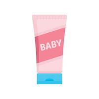 Baby cream tube icon, flat style vector