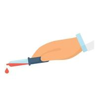 Blood dropper icon, flat style vector