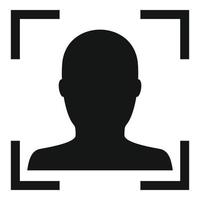 Electronic face recognition icon, simple style vector